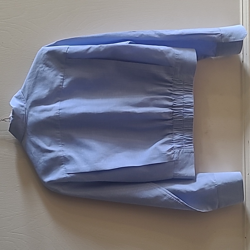Sandro Saul Cropped Shirt, Sz 3/ US 8, *Missing Detachable Bow* - Picture 5 of 9